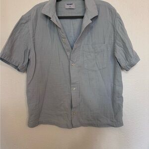 OLD NAVY cropped button up Sky Blue Casual Shirt, vacation fit